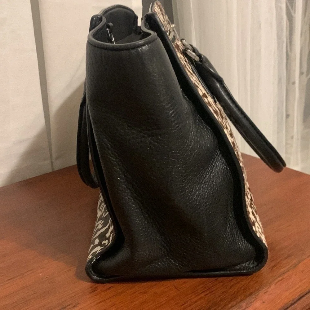 Michael Kors Calf Hair‎ handbag animal print leather tote bag black brown